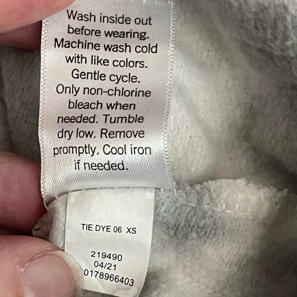 Kohl’s SO Hoodie Sweatshirt Adult Junior’s XS Gray Blue White Tie Dye Pocket EUC - Picture 5 of 6